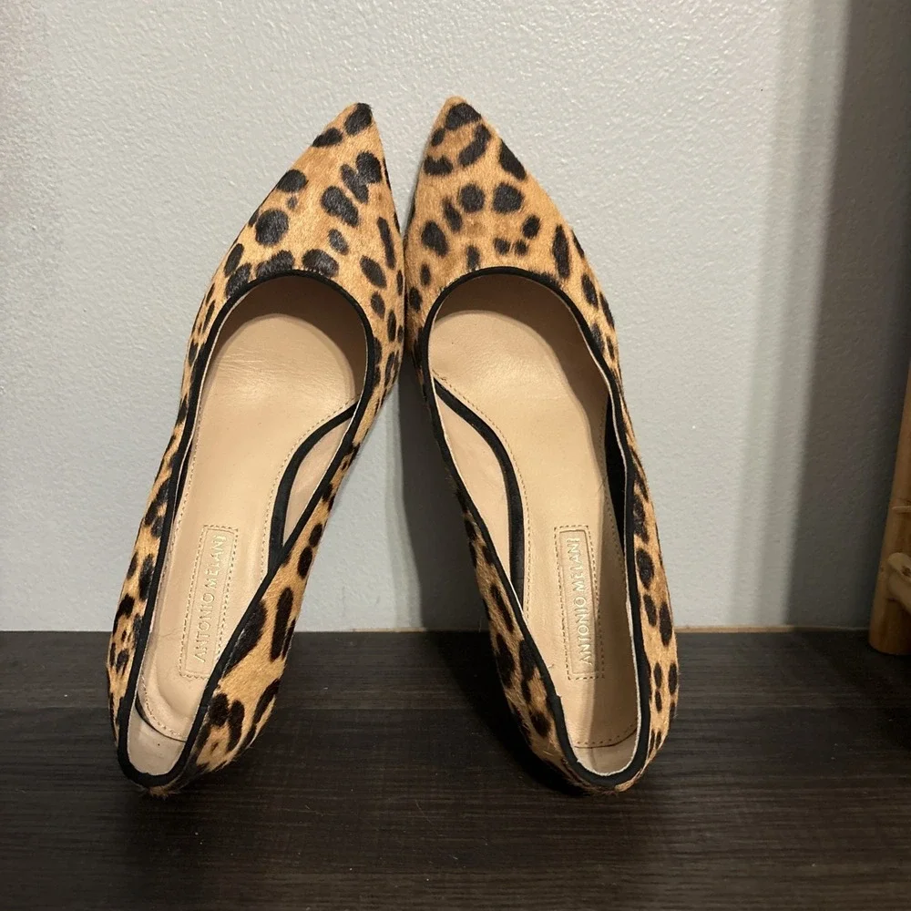 Antonio Melani Women's cheetah print heels Pumps Shoes size 6.5 Calf Hair